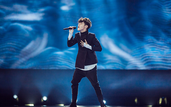  
 Kris Kostov performs at the Eurovision Song Contest 2017. (Kristian Kostov) 
 